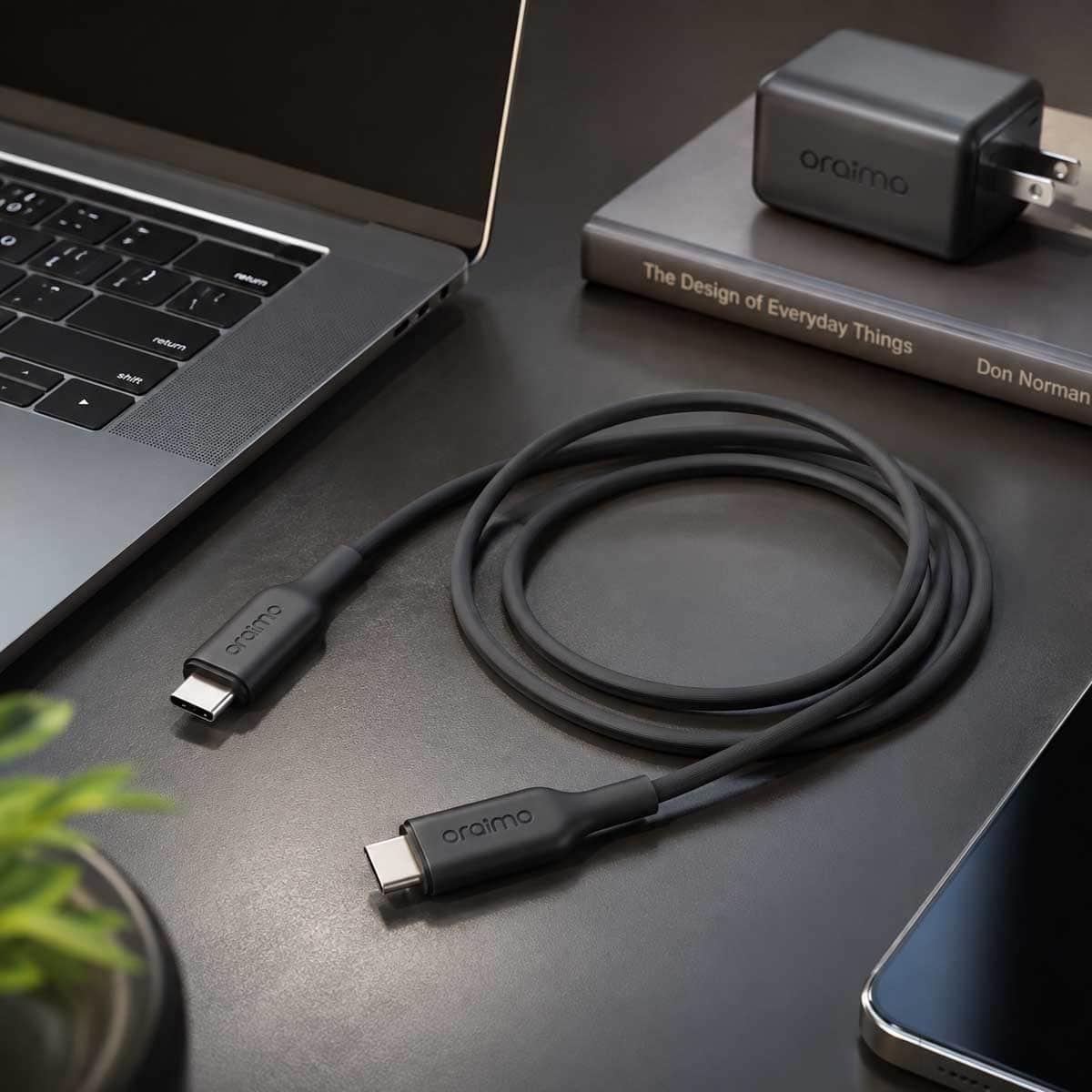 أورايمو كابل روبست لاين USB-C إلى USB-C بطول 1.5 متر وقدرة 60W