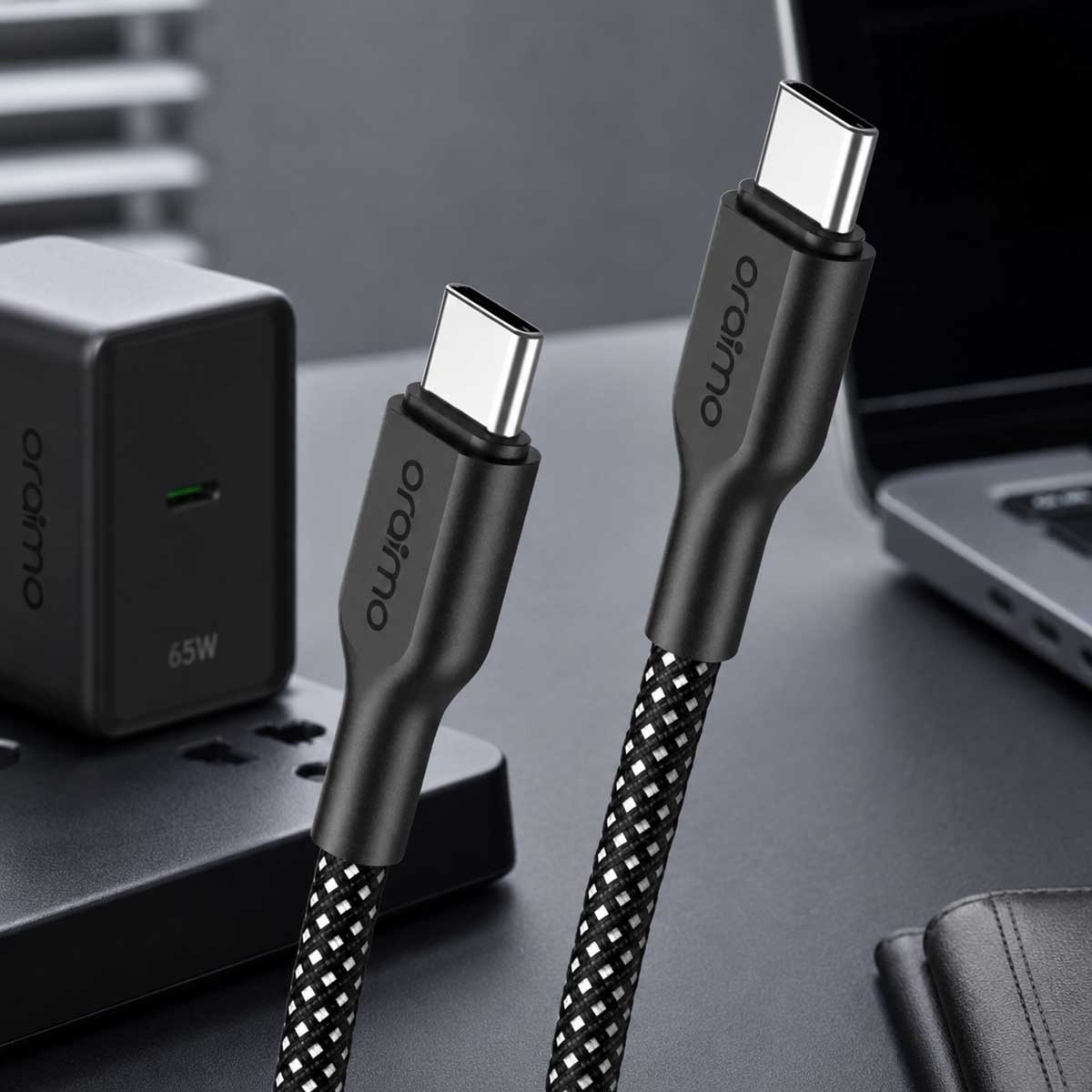 أورايمو كابل برايد لاين USB-C إلى USB-C بطول 1 متر وقدرة 100W