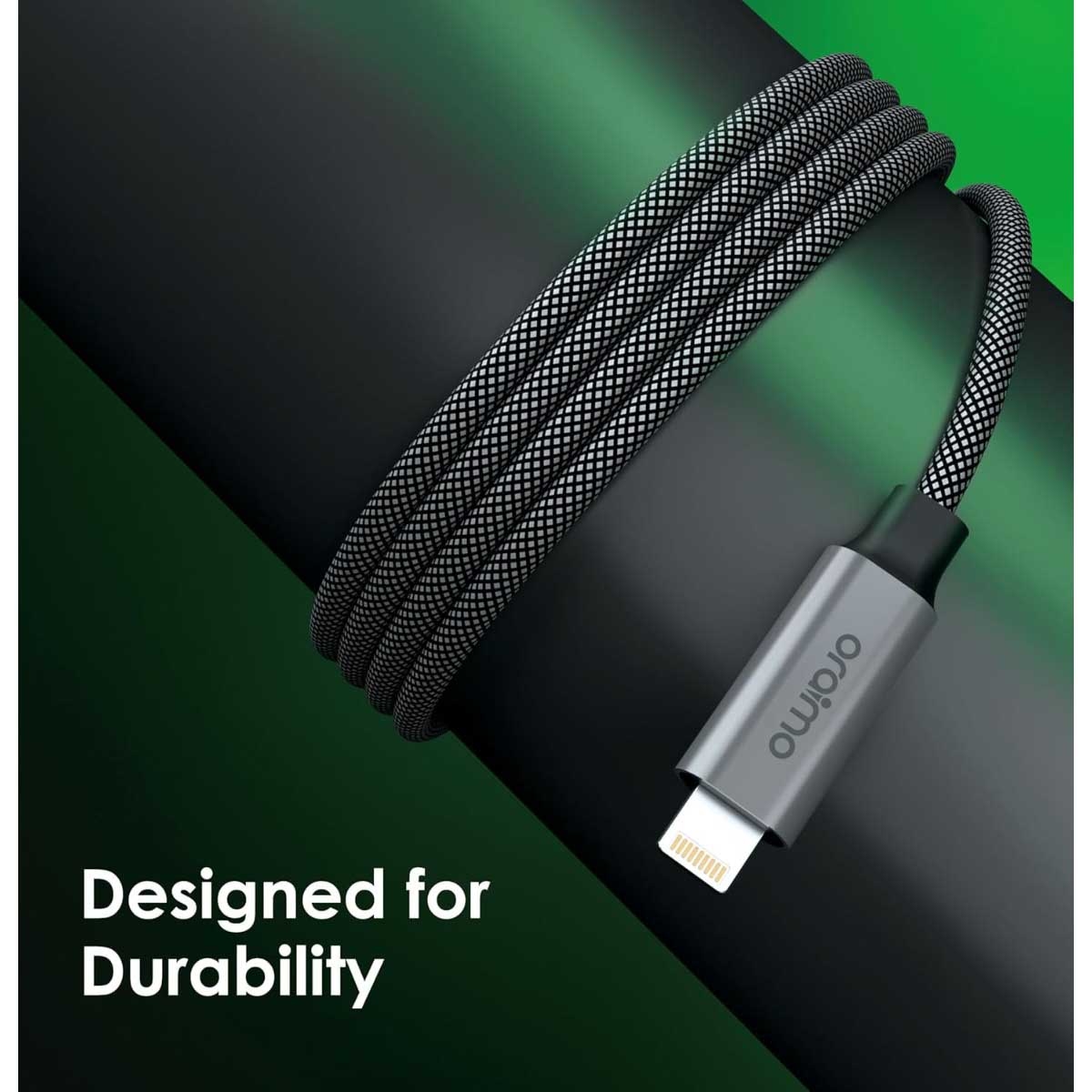 Oraimo Black 1m MagCable 20W USB-C to Lightning Cable