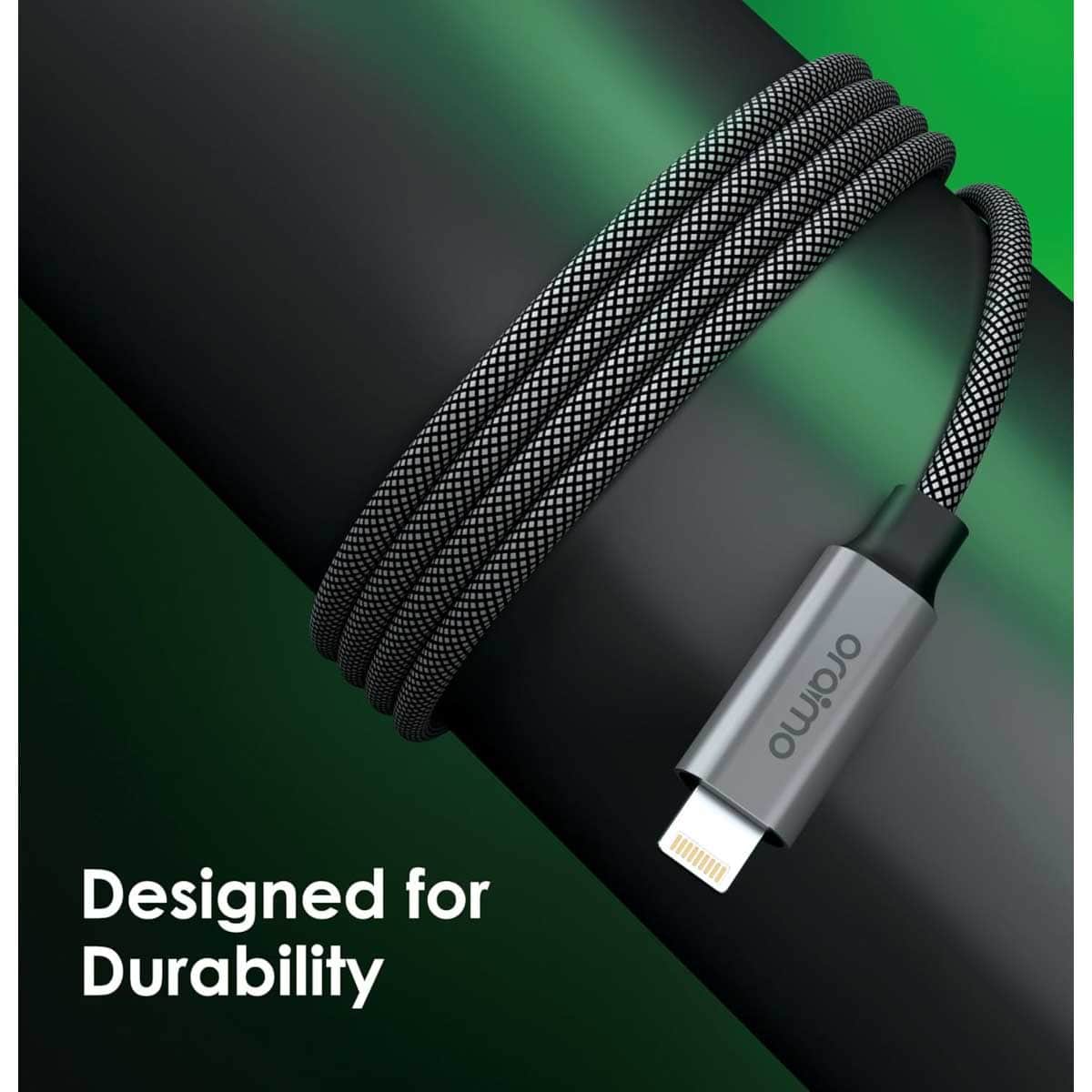 أورايمو كابل ماج كابل أسود USB-C إلى Lightning بطول 1 متر وقدرة 20W
