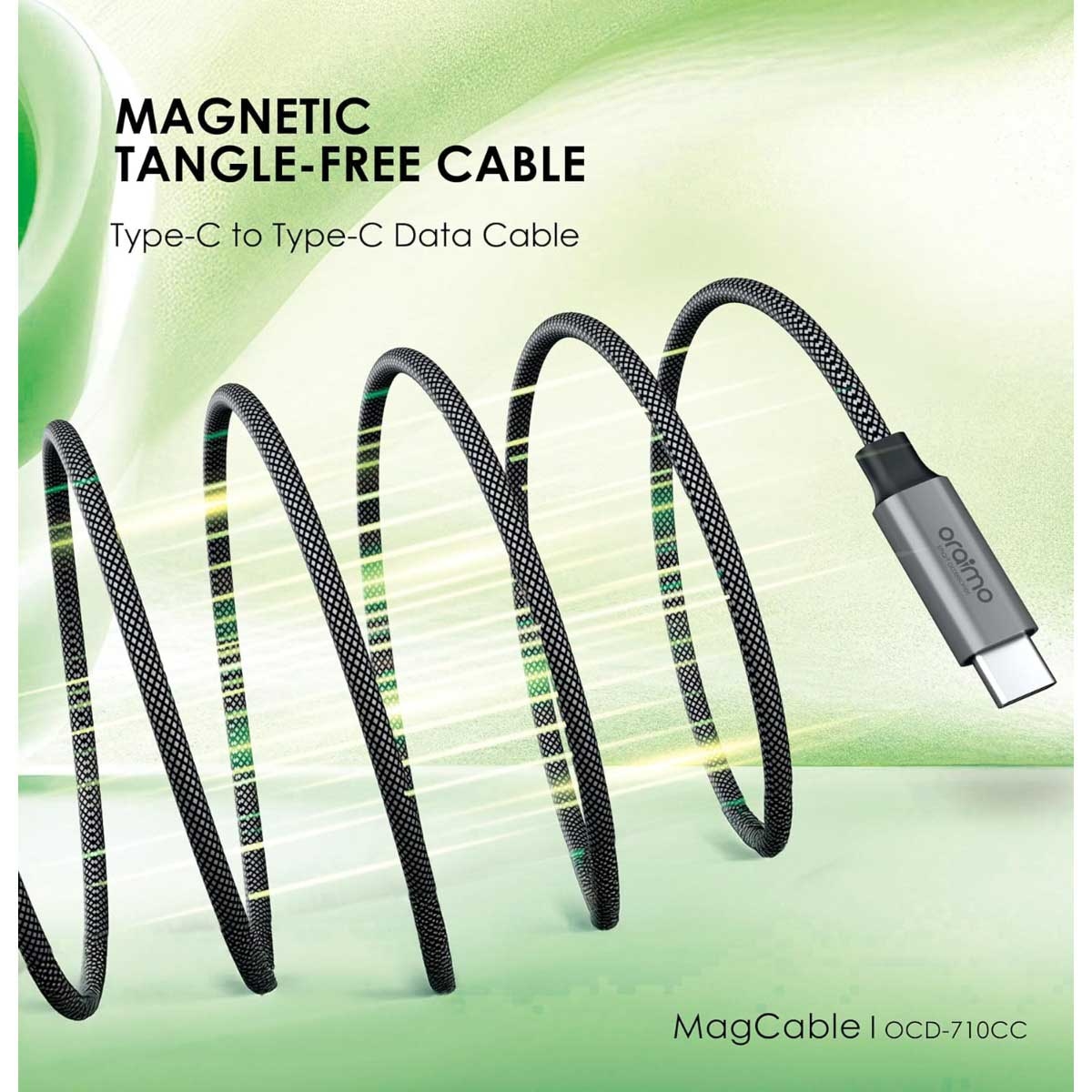 Oraimo Black 1m MagCable 60W USB-C to USB-C Cable
