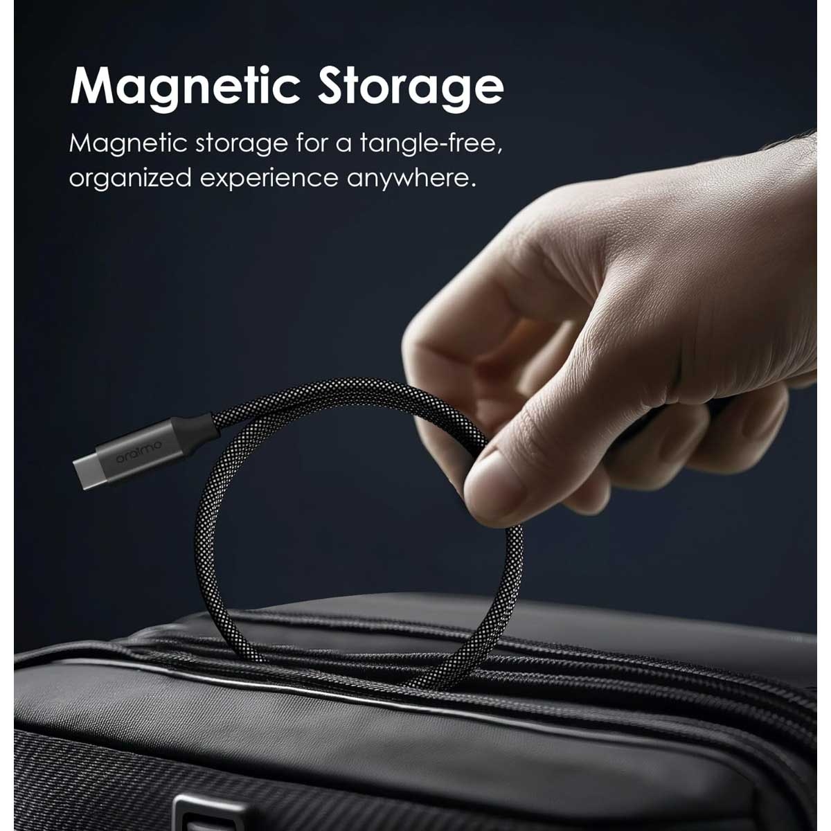 Oraimo Black 1m MagCable 60W USB-C to USB-C Cable