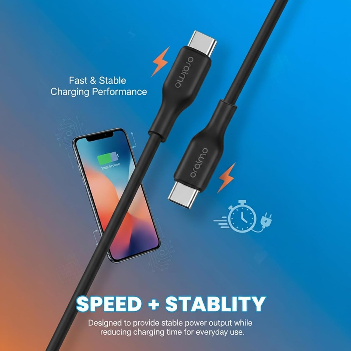 Oraimo 1m RobustLine 100W USB-C to USB-C Cable