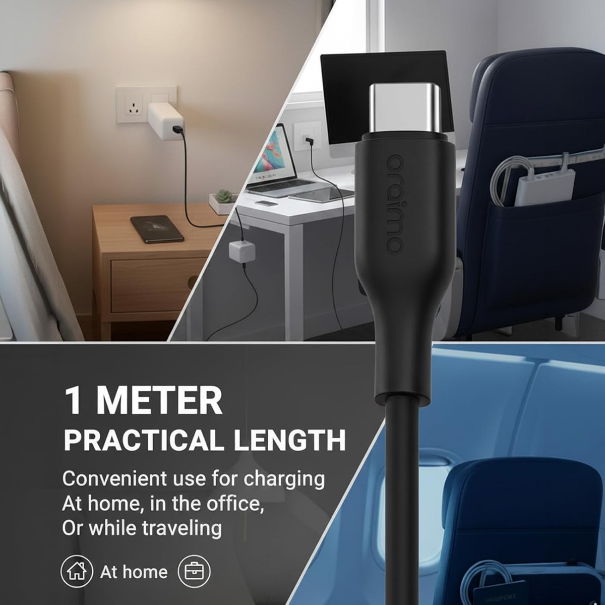 Oraimo 1m RobustLine 100W USB-C to USB-C Cable