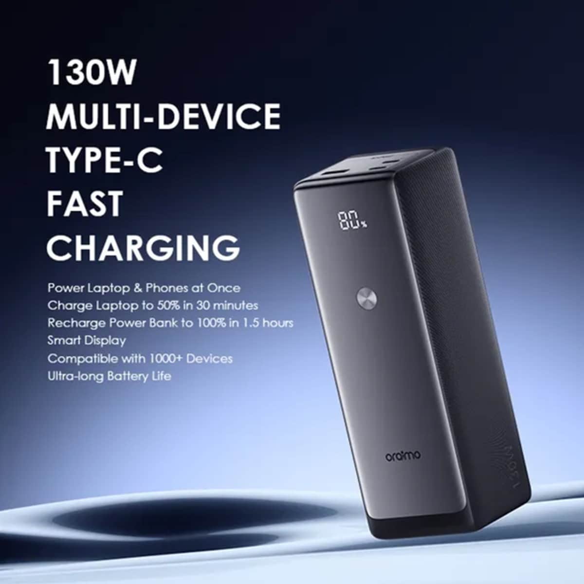 Oraimo Black 27600mAh 130W PowerJet 130 Power Bank