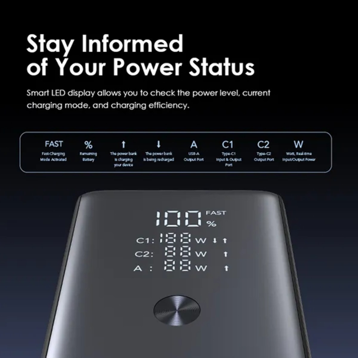 أورايمو باور بانك باور جيت 130 أسود بسعة 27600mAh وقدرة 130W