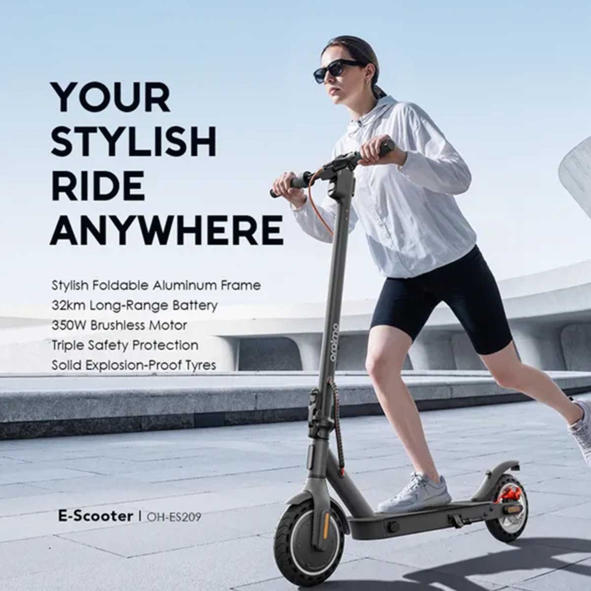Oraimo Black OH-ES209 Electric Scooter