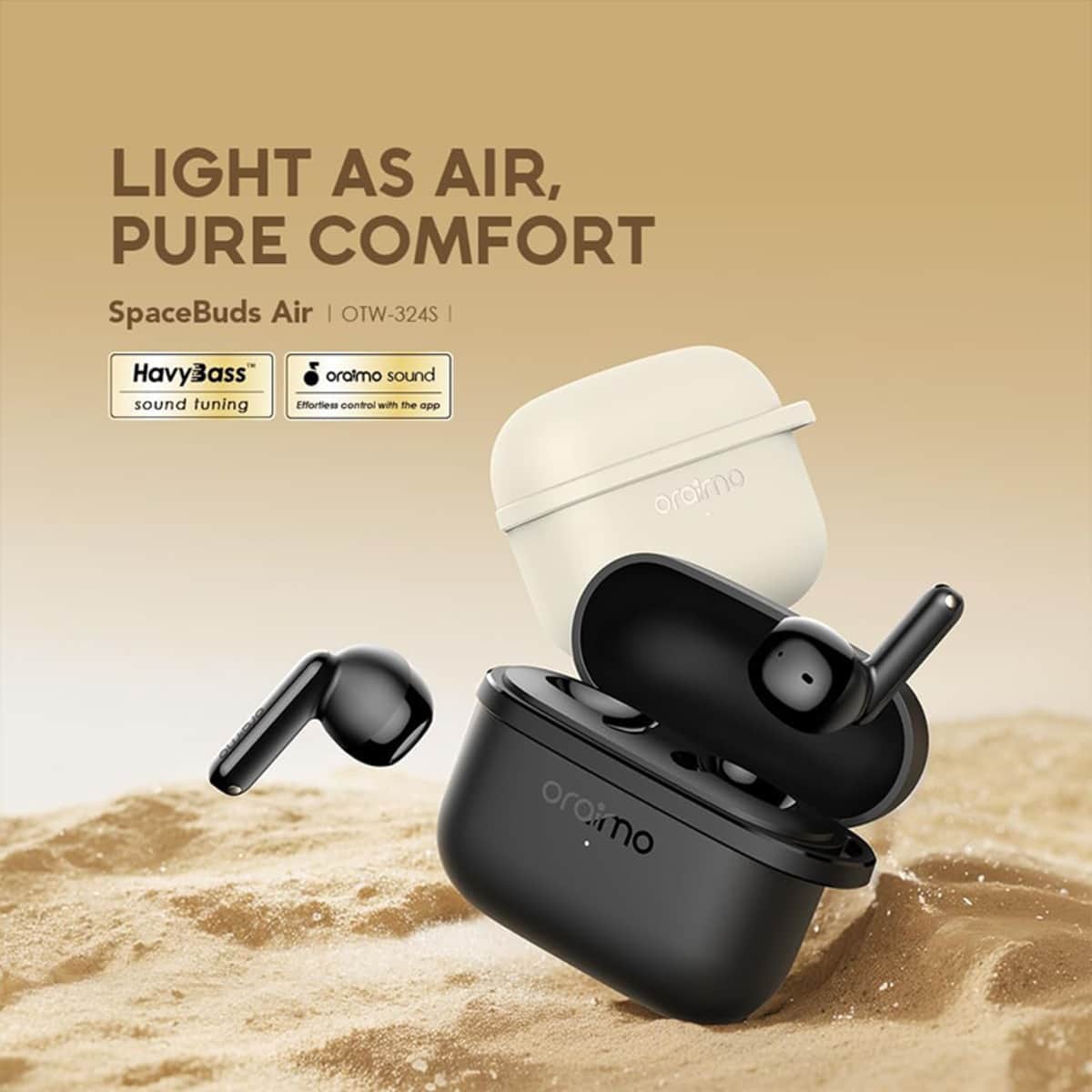 Oraimo Black OTW-324S True Wireless Earbuds