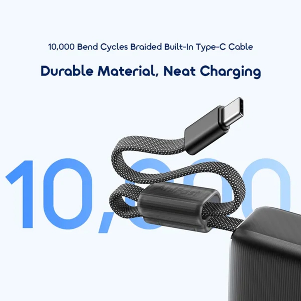 Oraimo 10000mAh 22.5W Mini Power Bank with Built-in USB-C Cable