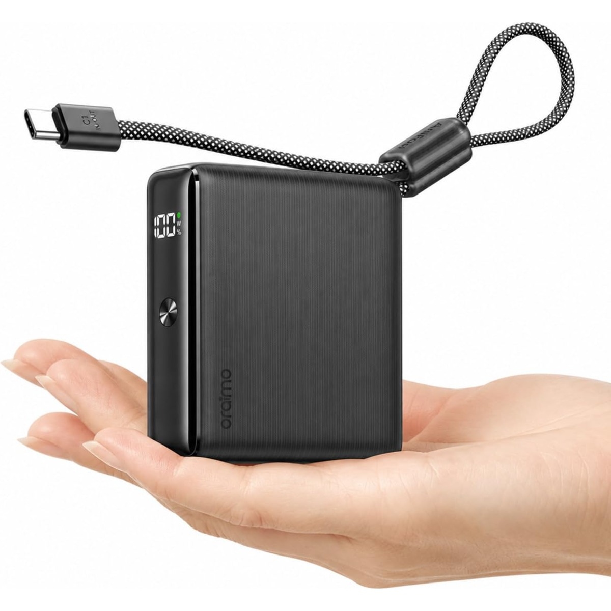 أورايمو باور بانك أسود جرافيت بسعة 20000mAh وقدرة 30W