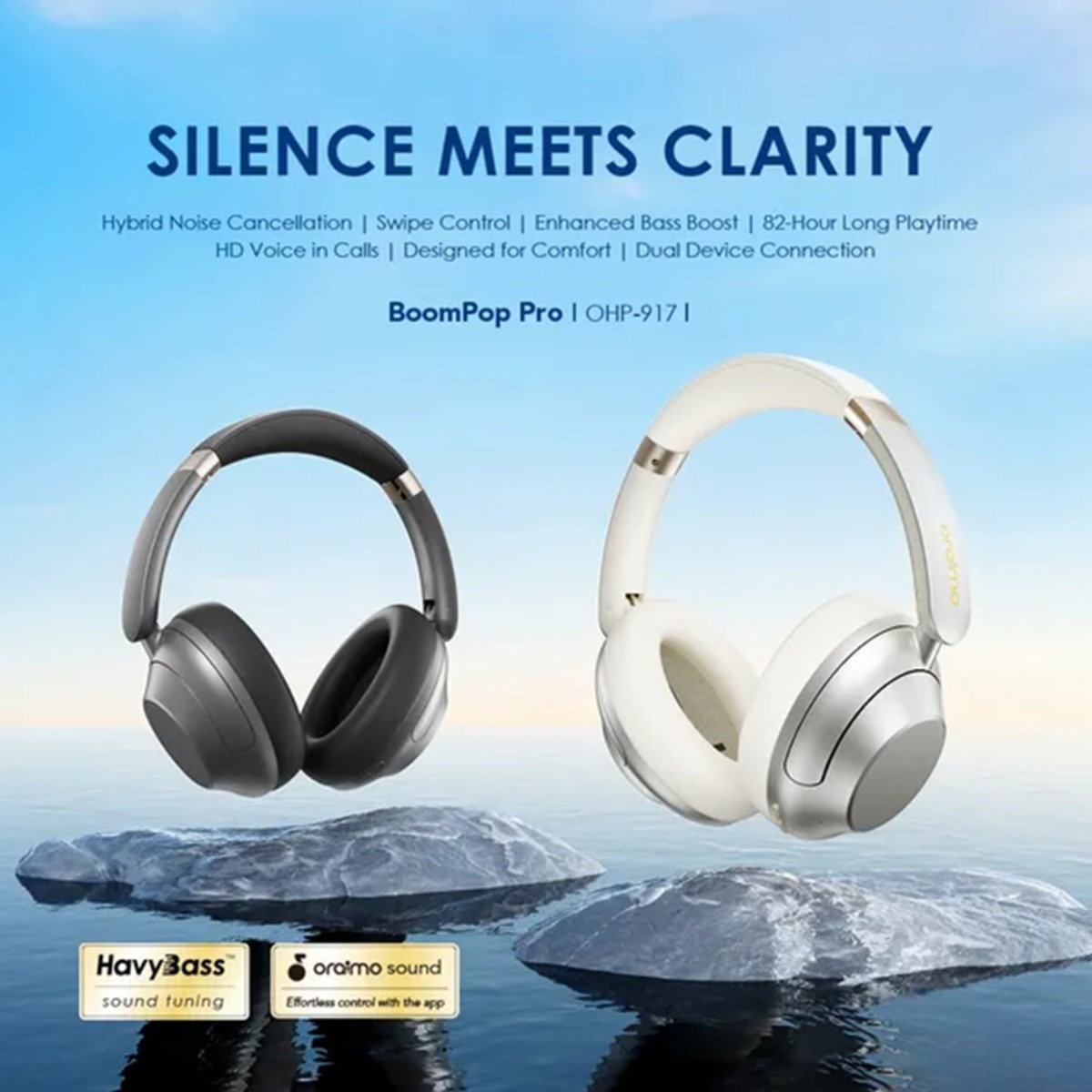 Oraimo Graphite Grey OHP-917 Wireless Over Ear Headphones