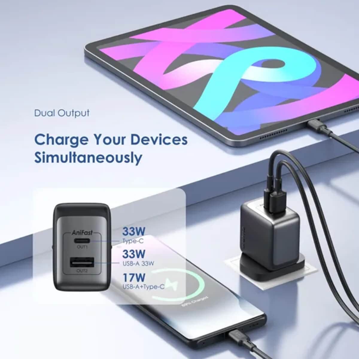 Oraimo PowerGaN 33 Pro 33W GaN Wall Charger with USB-C Cable