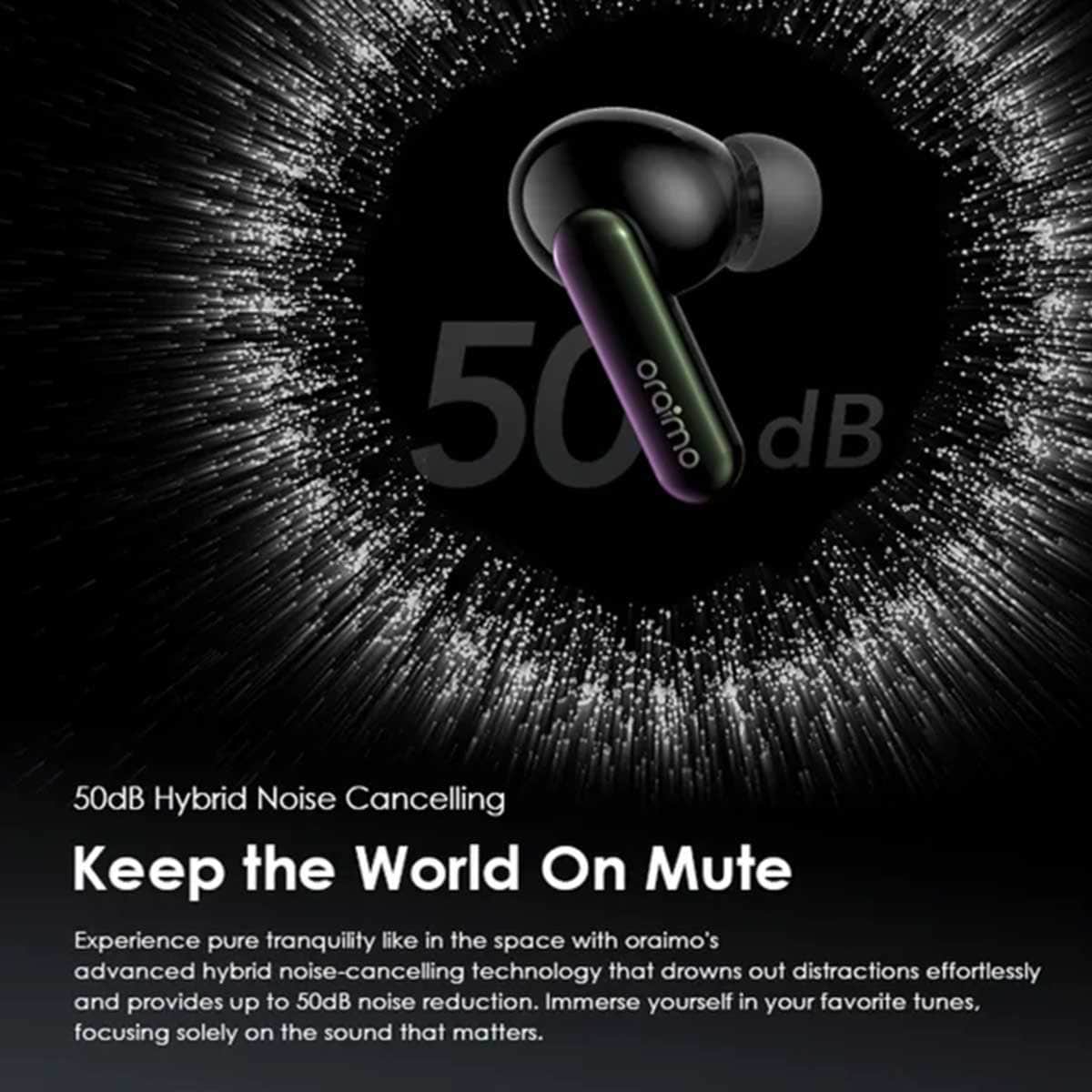 Oraimo Space Grey Spacebuds Hybrid ANC True Wireless Earbuds