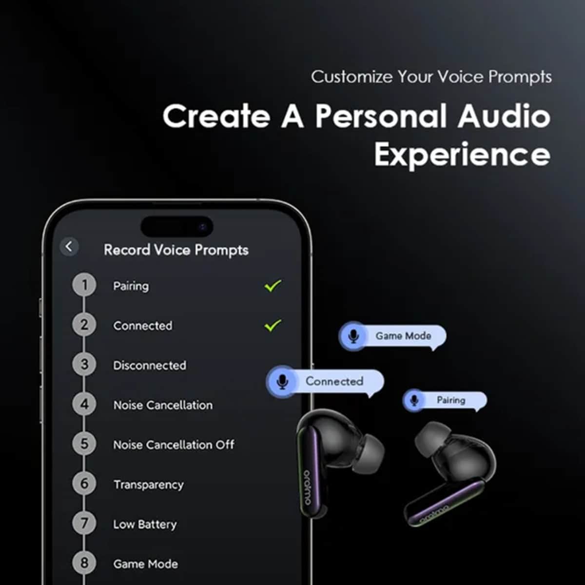 Oraimo Space Grey Spacebuds Hybrid ANC True Wireless Earbuds