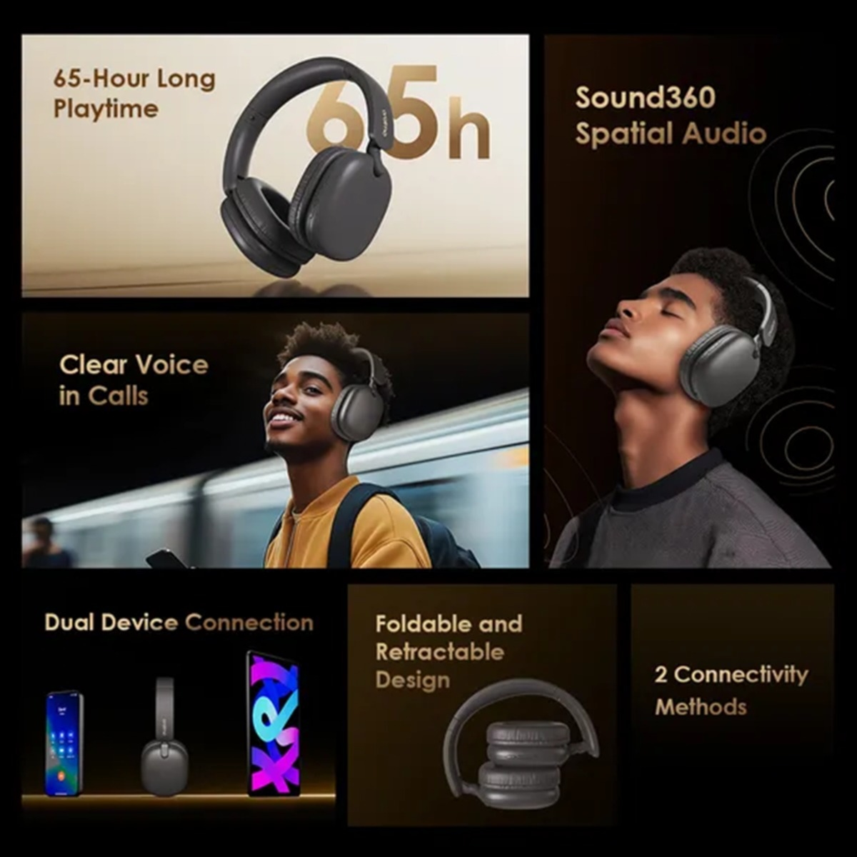 Oraimo BoomPop Lite ENC Wireless Over Ear Headphones