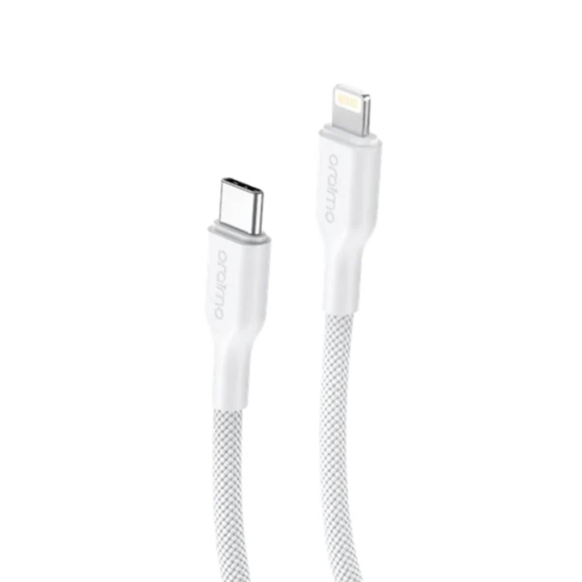 أورايمو كابل مضفر أبيض USB-C إلى Lightning بطول 1 متر وقدرة 45W