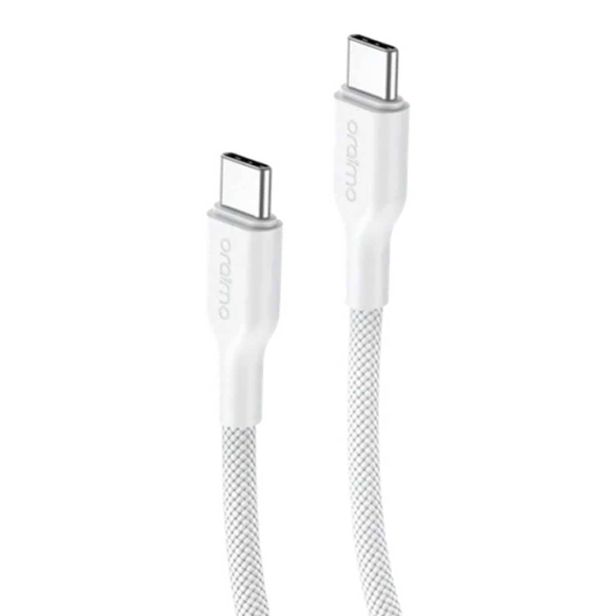 أورايمو كابل برايد لاين أبيض USB-C إلى USB-C بطول 1 متر وقدرة 100W