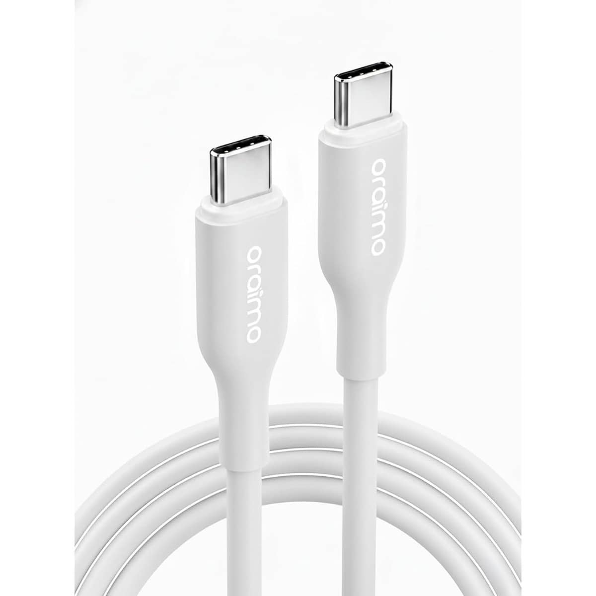 أورايمو كابل روبست لاين أبيض USB-C إلى USB-C بطول 1 متر وقدرة 100W