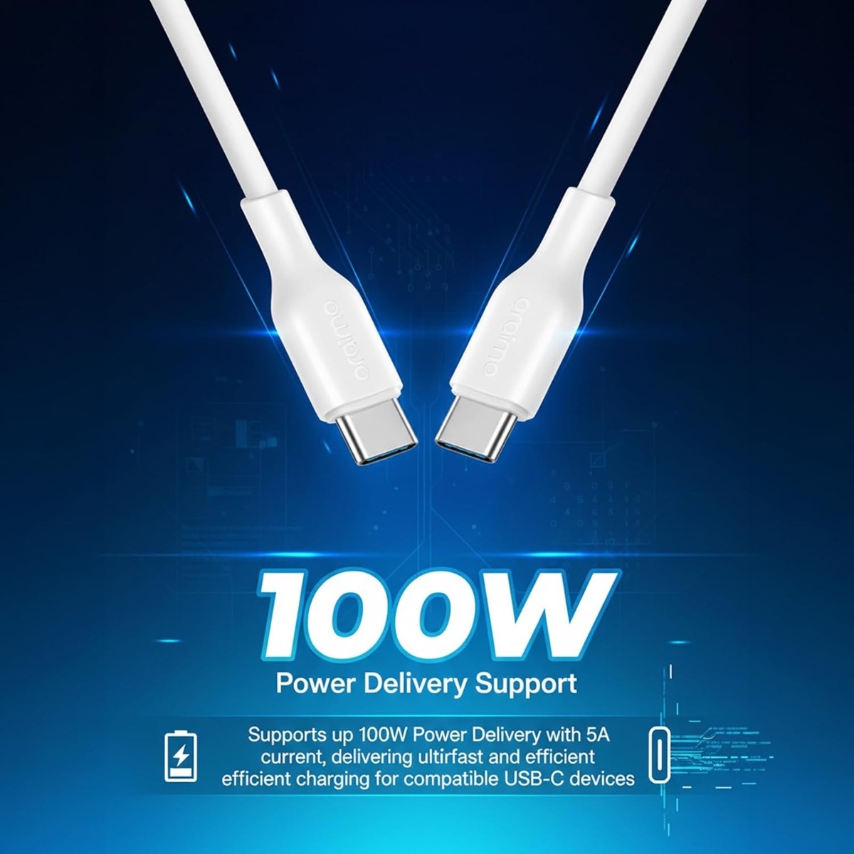 Oraimo 1m RobustLine 100W USB-C to USB-C Cable