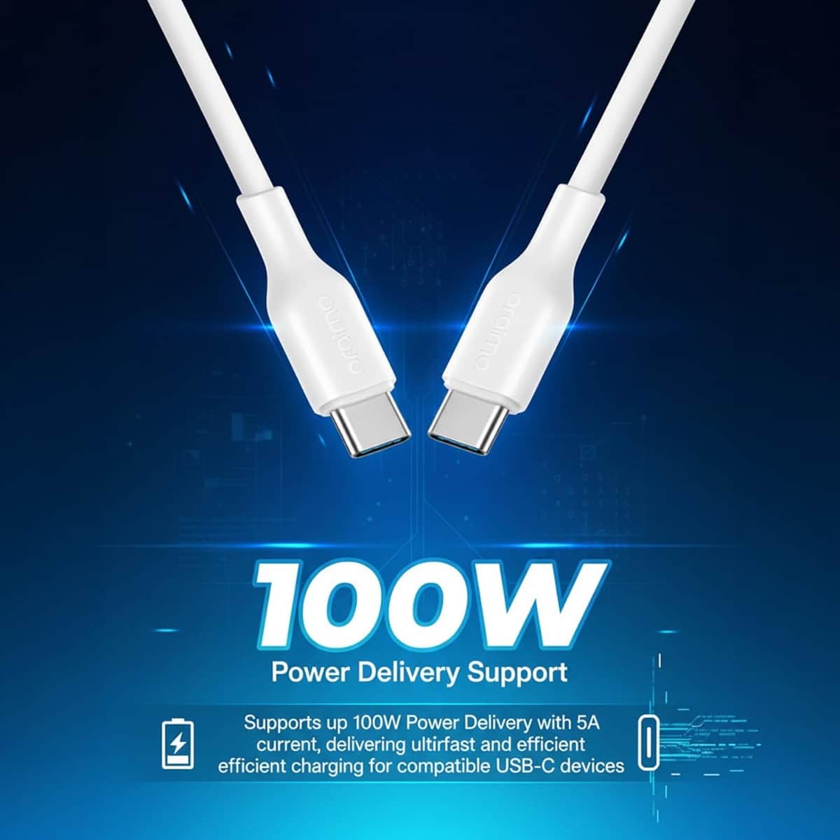 Oraimo 1m RobustLine 100W USB-C to USB-C Cable