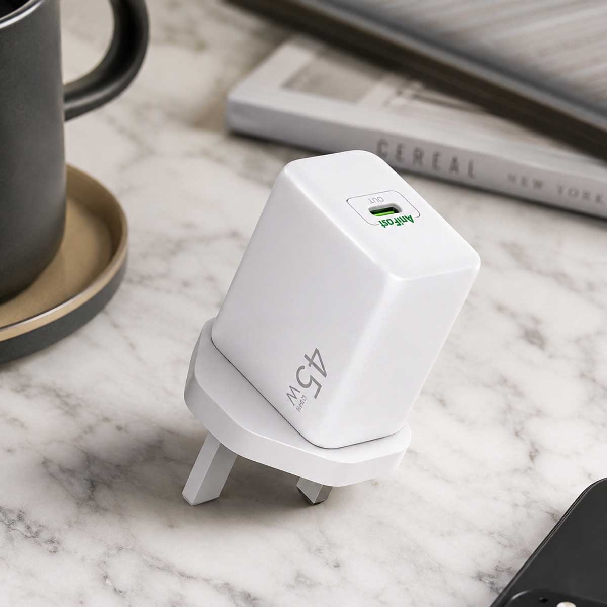 أورايمو شاحن جداري GaN بقدرة 45W مع كابل USB-C
