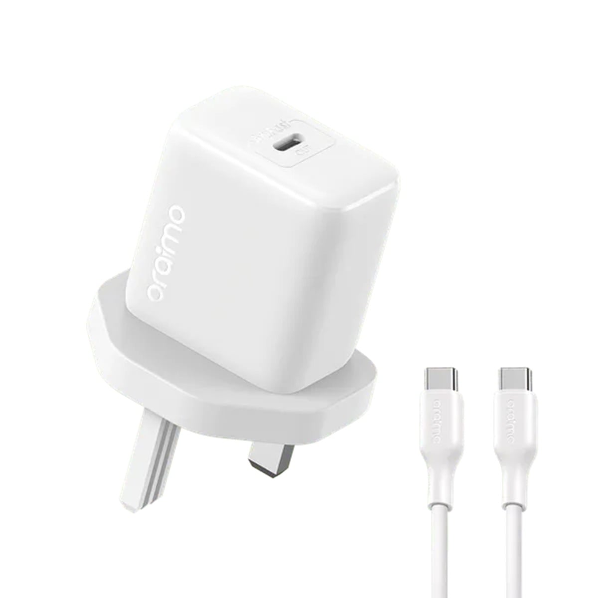 أورايمو شاحن جداري سريع OCW-5202UCC أبيض بقدرة 20W مع كابل USB-C إلى USB-C
