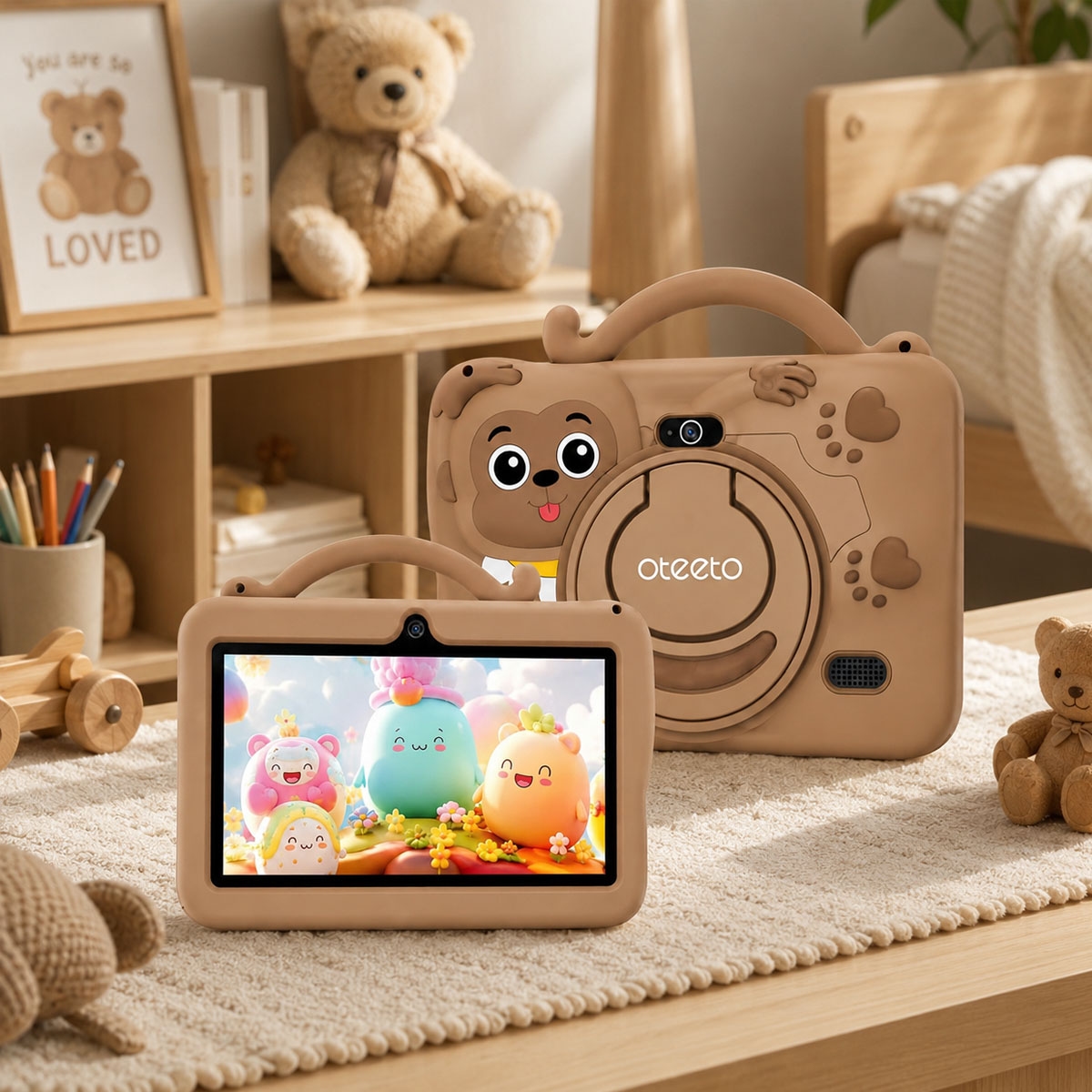 Oteeto Tab78 Smart Kids Android Tablet (1GB + 16GB) - Brown