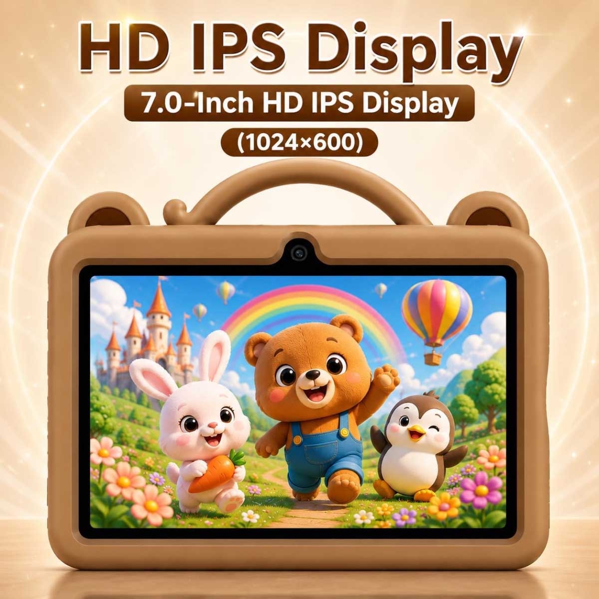 Oteeto Tab78 Smart Kids Android Tablet (1GB + 16GB) - Brown