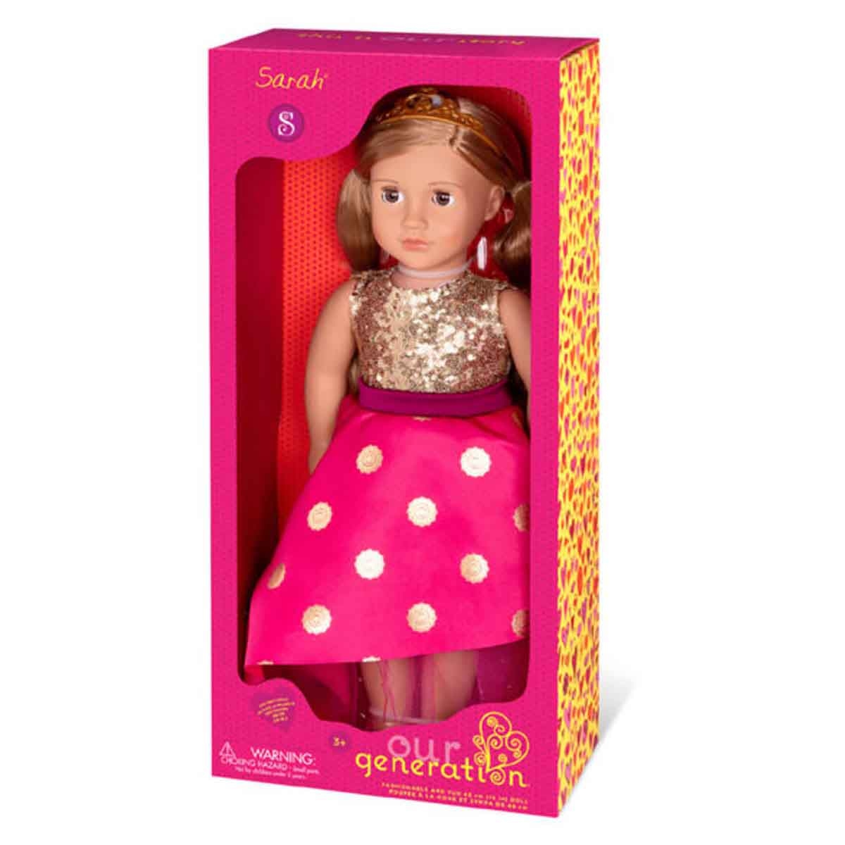 Our Generation 18" Sarah Fashionable Doll with Festive Outfit Set Girls, 3-4 Years