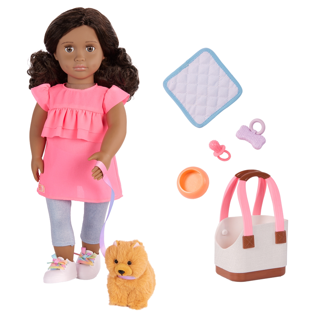 Our Generation 18″ Ayanna & Goldie Doll & Puppy Set Girls, 3-4 Years