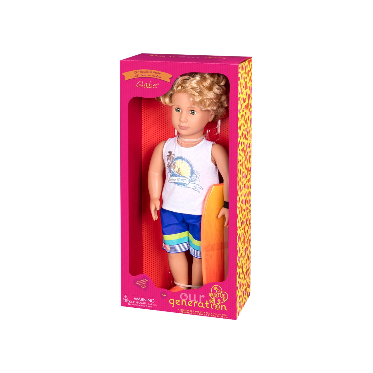 Our Generation 18" Gabe Surfer Boy Doll Set Unisex, 3-4 Years