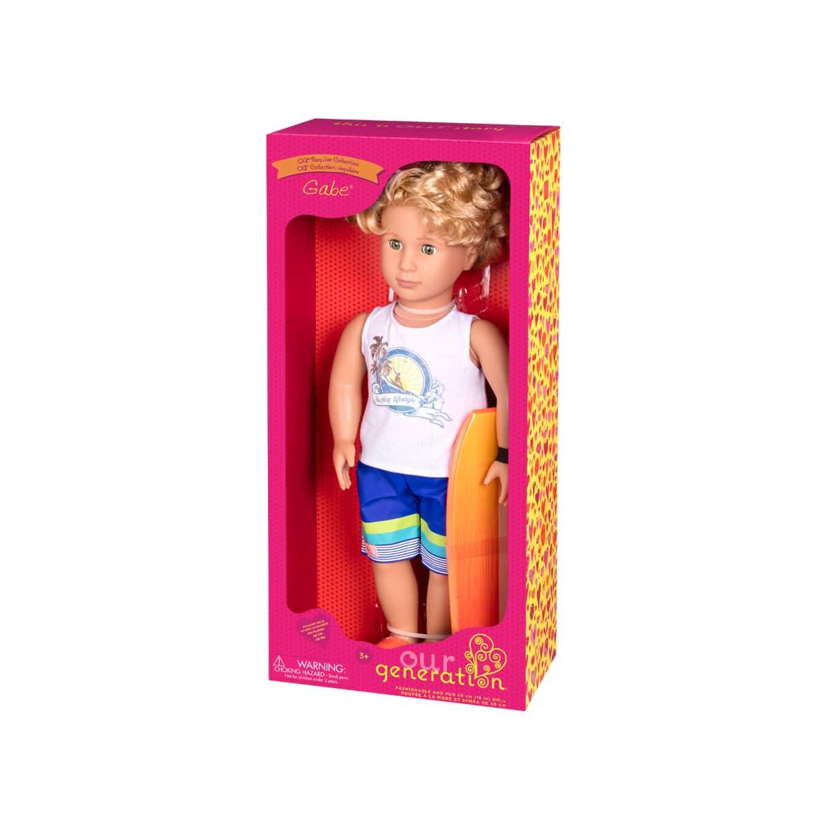 Our Generation 18" Gabe Surfer Boy Doll Set Unisex, 3-4 Years