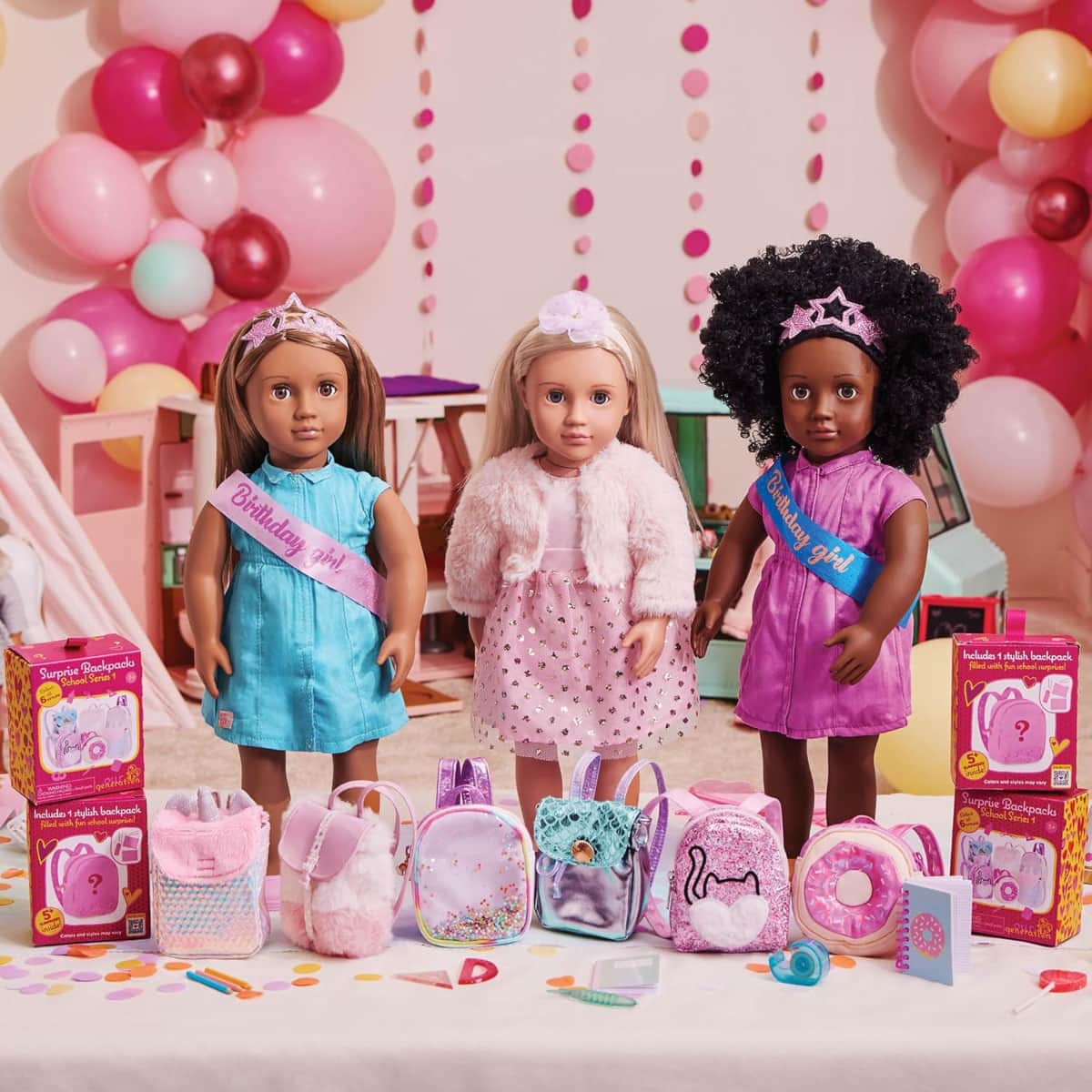 Our Generation 18″ Kehlani Birthday Party Fashion Doll Girls, 3-4 Years