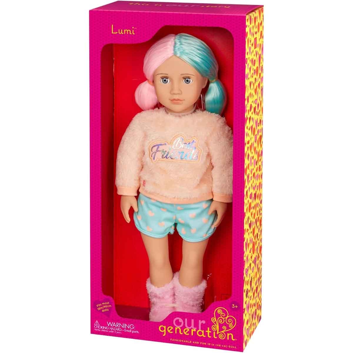 أور جينيريشن دمية لومي أنيقة 18 إنش مع ملابس للبنات، 3-4 سنوات