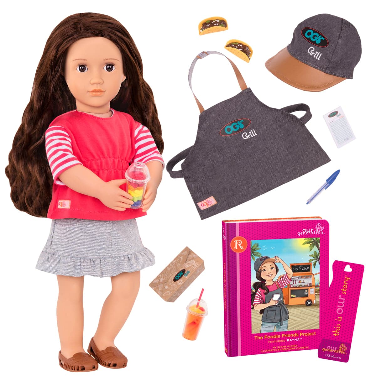 Our Generation 18" Rayna the Food Truck Doll Set Girls, 3-4 Years