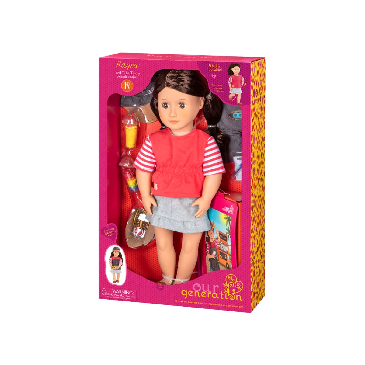 Our Generation 18" Rayna the Food Truck Doll Set Girls, 3-4 Years