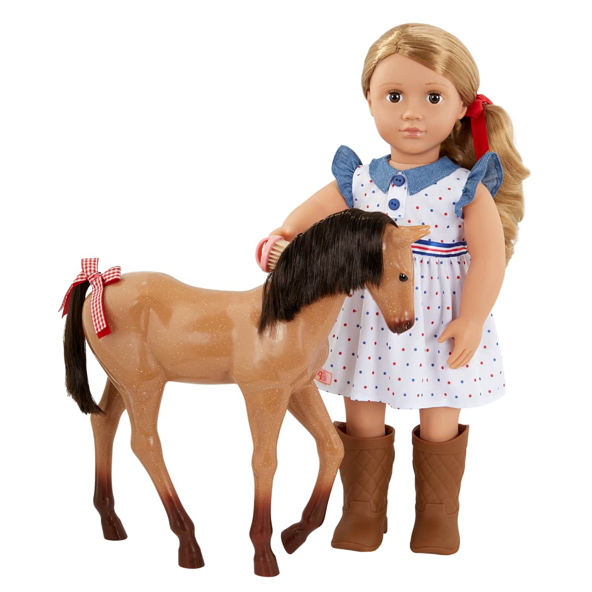 Our Generation 18″ Shelley Fashion Doll & Foal Girls, 3-4 Years