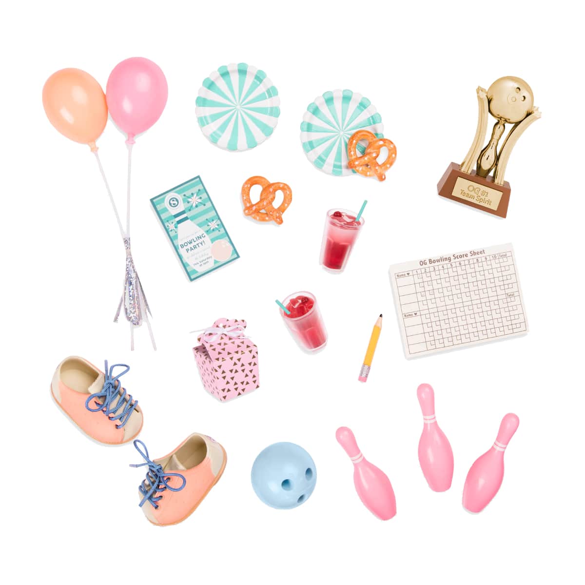 Our Generation Doll Bowling Accessories Set Girls, 3-4 Years