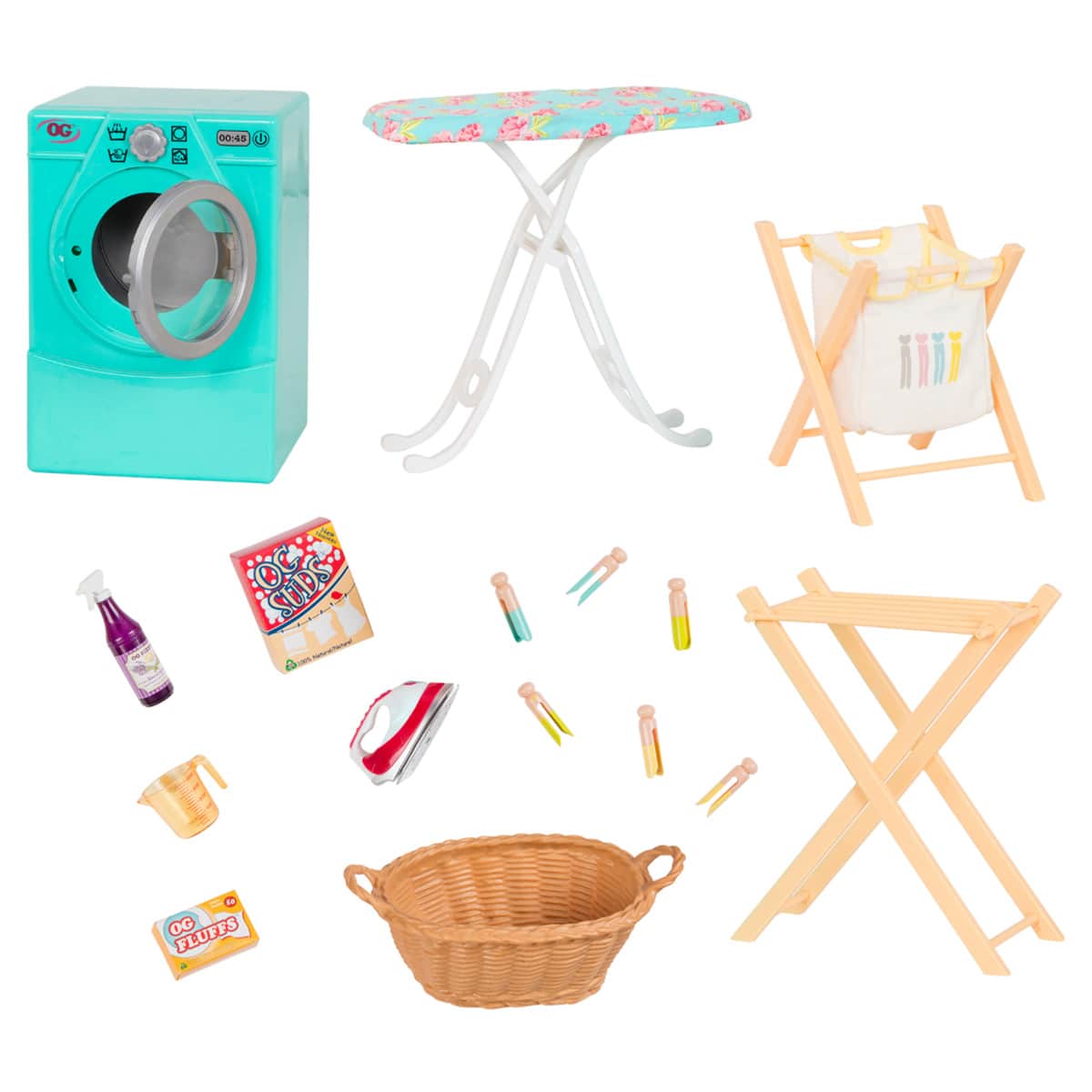 Our Generation Tumble & Spin Laundry Set for 18" Dolls Girls, 3-4 Years