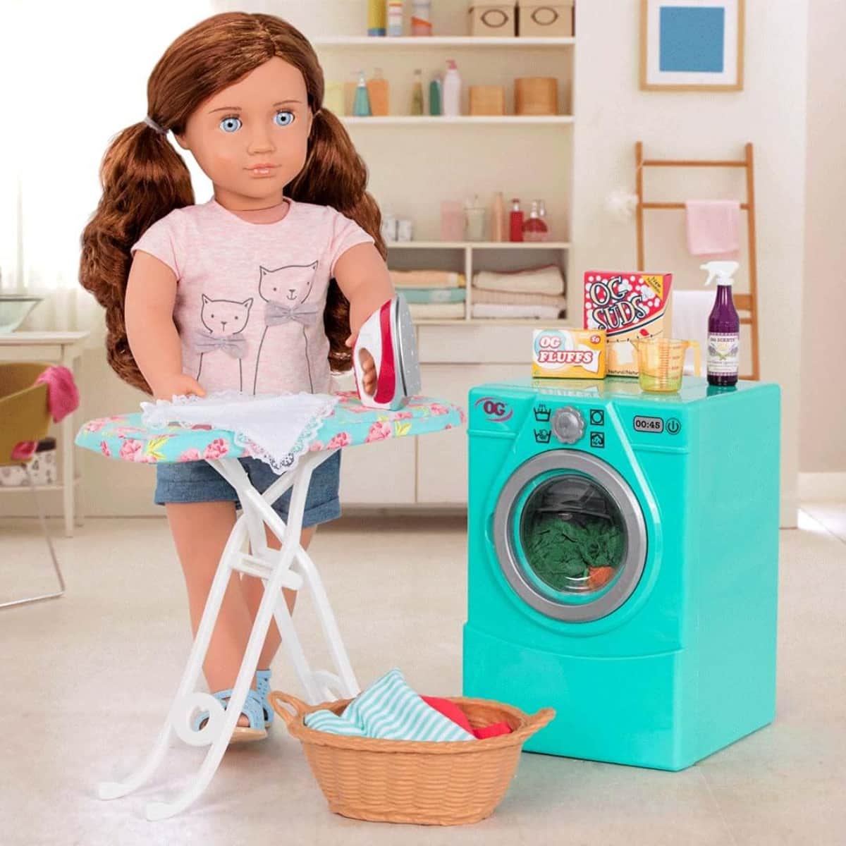 Our Generation Tumble & Spin Laundry Set for 18" Dolls Girls, 3-4 Years