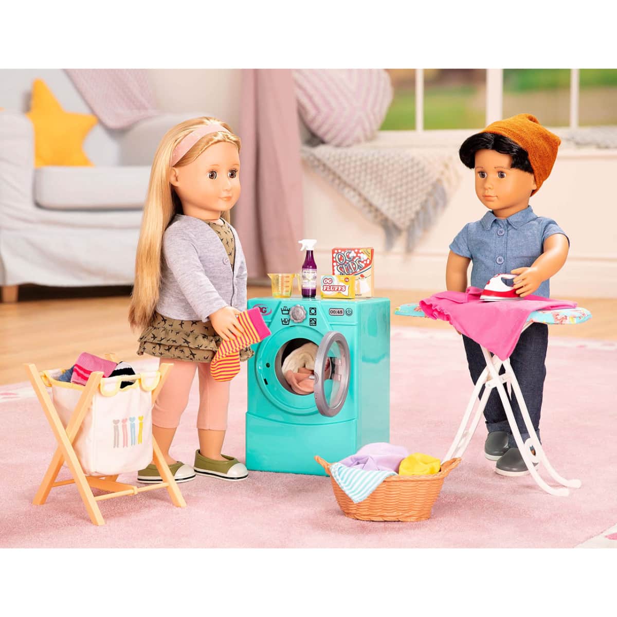 Our Generation Tumble & Spin Laundry Set for 18" Dolls Girls, 3-4 Years