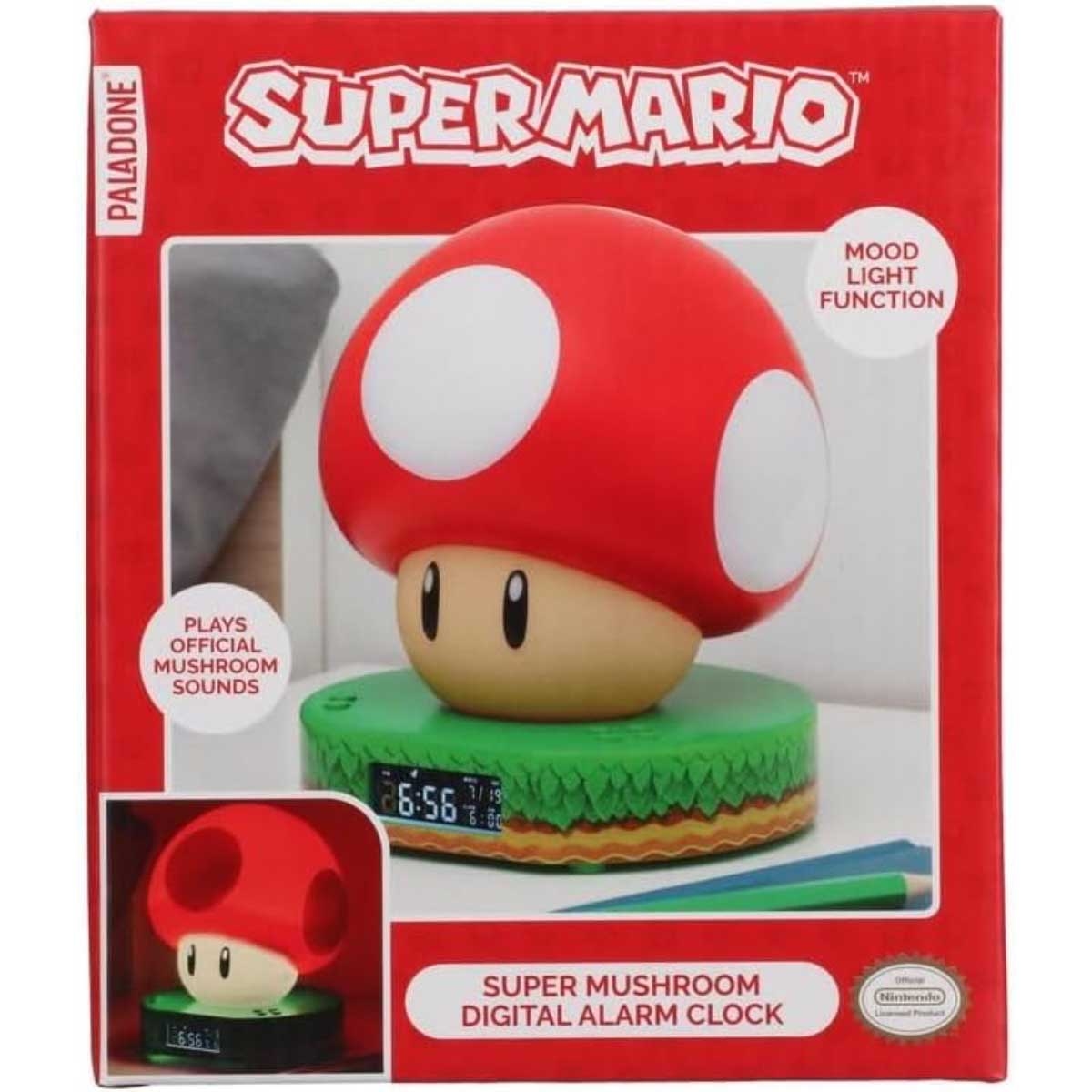 Paladone Super Mario Mushroom Digital Alarm Clock