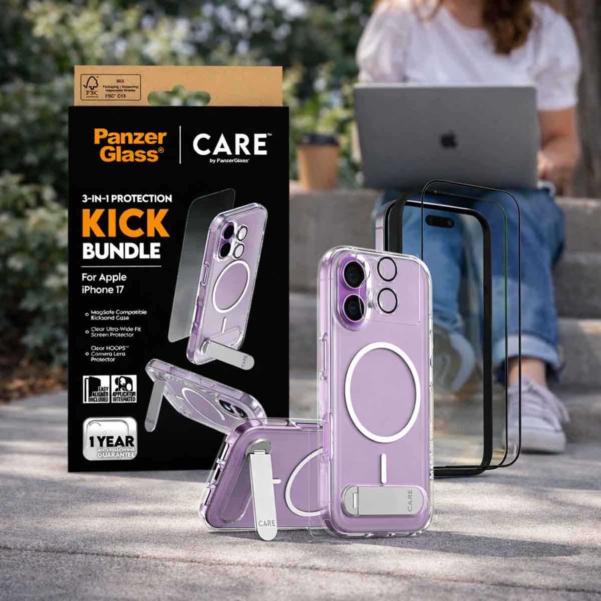 PanzerGlass 3-in-1 Kick Protection Kit for iPhone 17