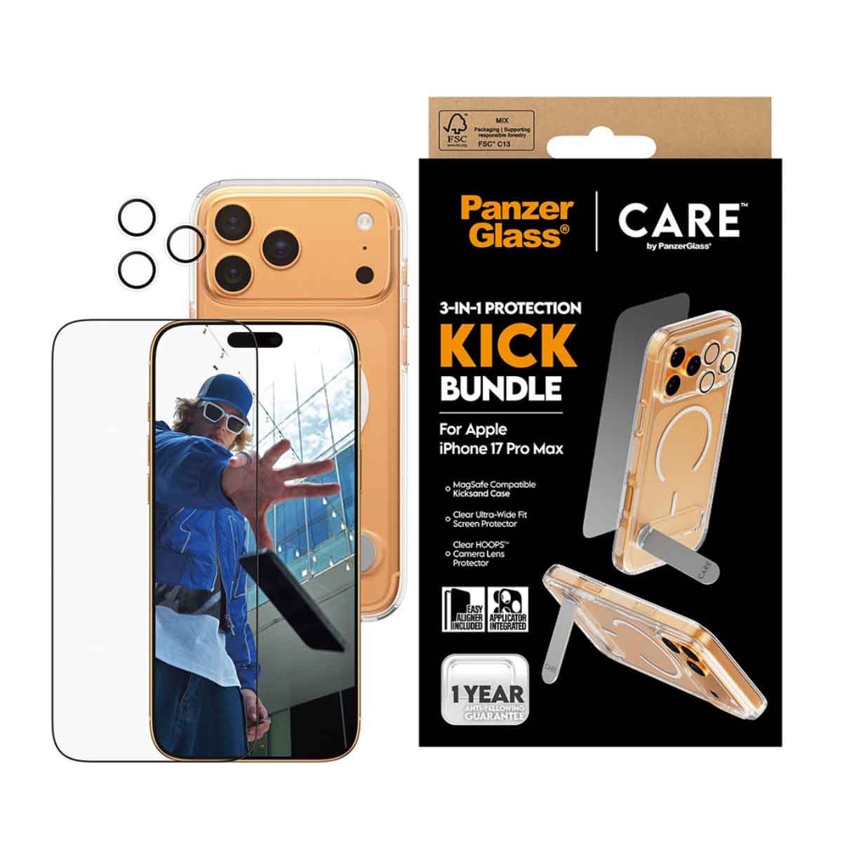 PanzerGlass 3-in-1 Kick Protection Kit for iPhone 17 Pro Max