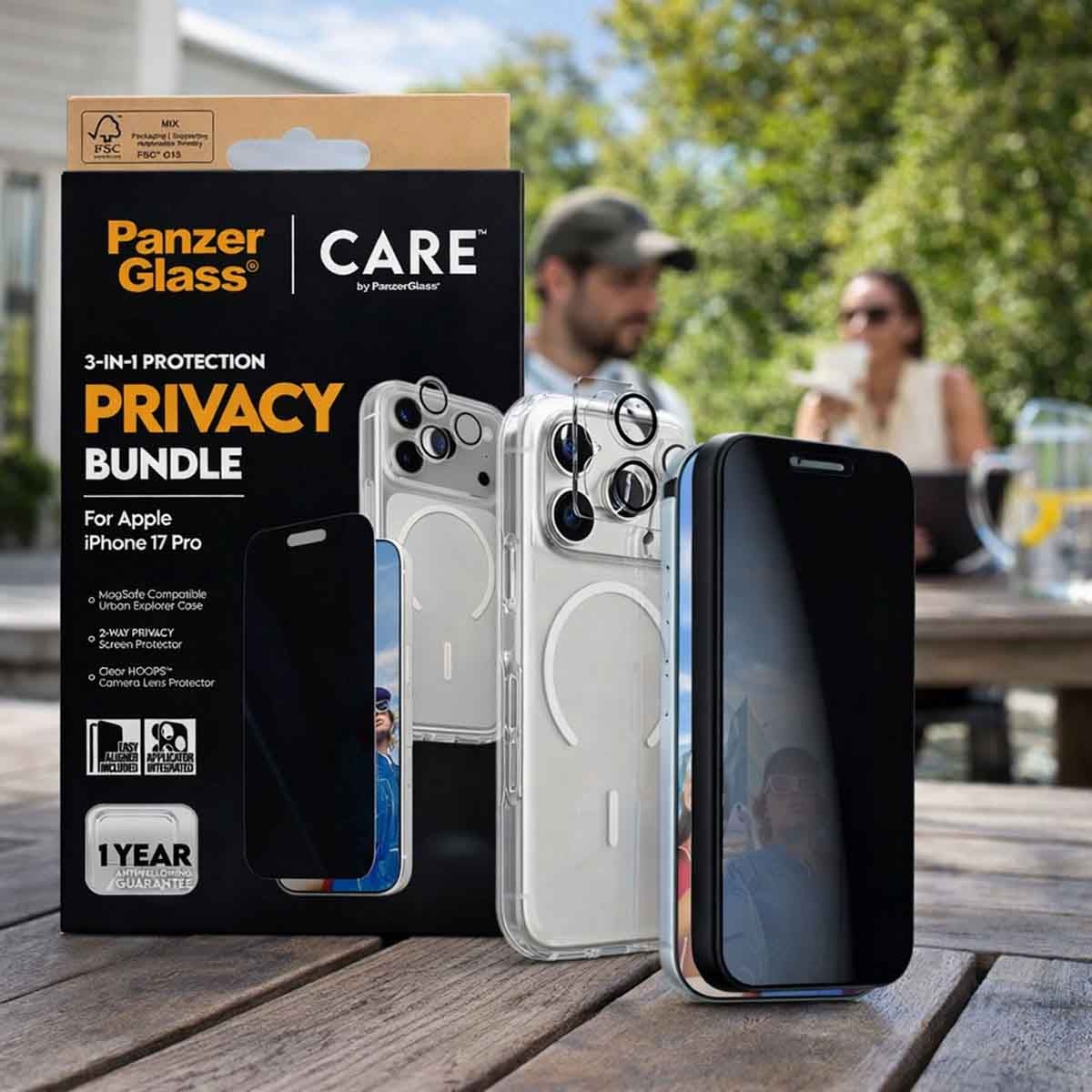 PanzerGlass 3-in-1 Privacy Protection Kit for iPhone 17 Pro