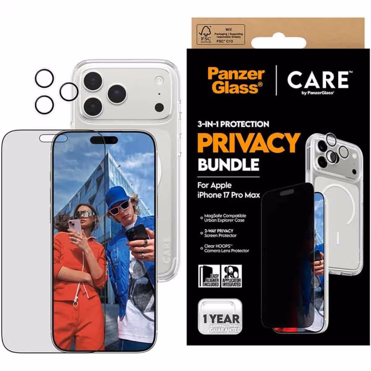 PanzerGlass 3-in-1 Privacy Protection Kit