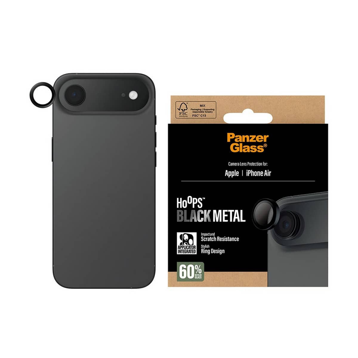 PanzerGlass Black Hoops Camera Lens Protector for iPhone 17 Air