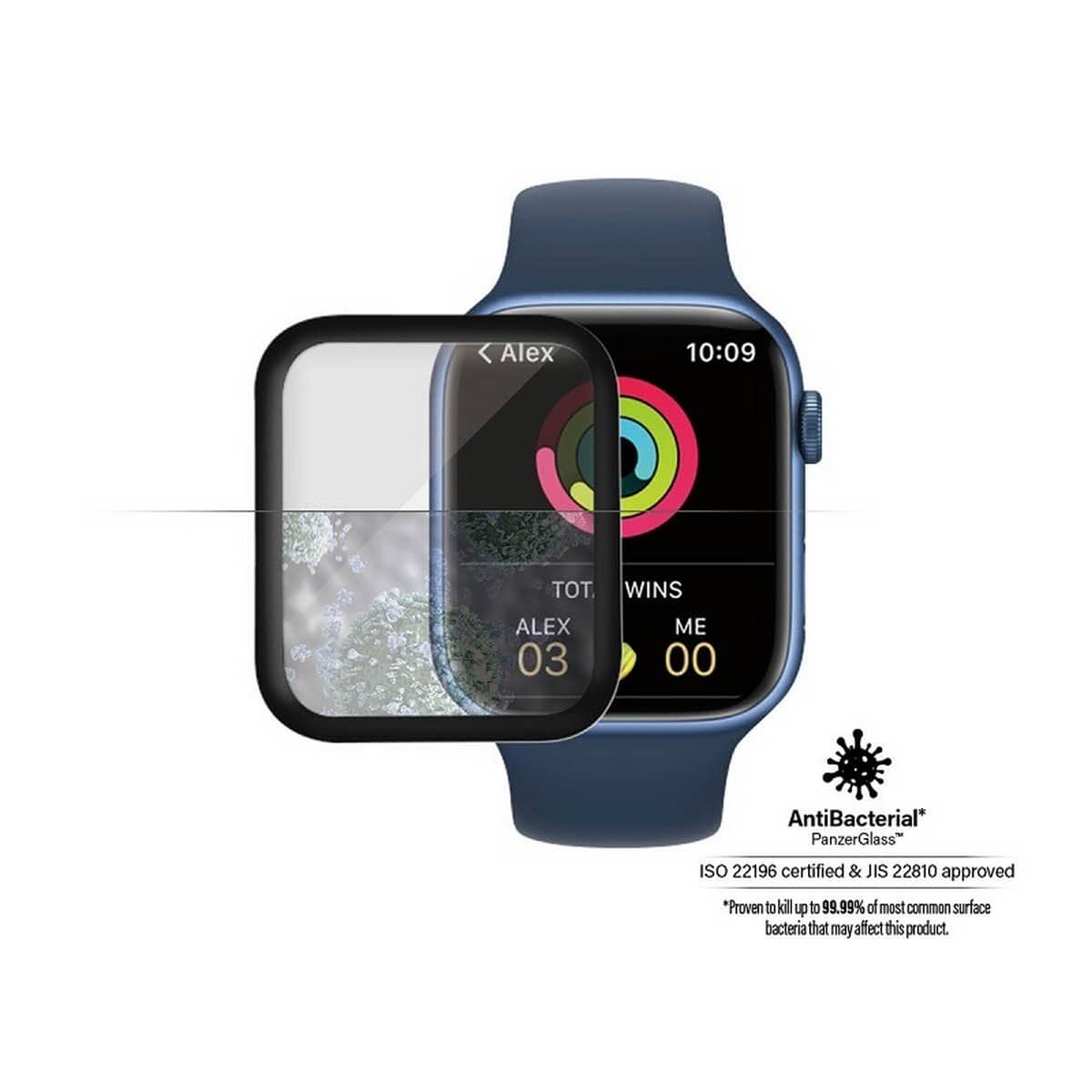 PanzerGlass Black Screen Protector Glass Super+ for Apple Watch Series 7 (45mm)