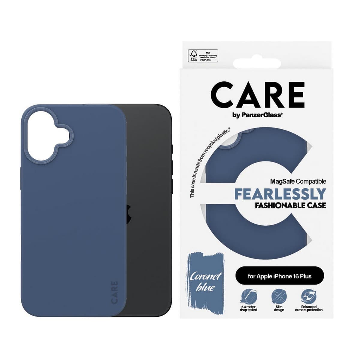 PanzerGlass Blue Care Fashionable Case with MagSafe for iPhone 16 Plus