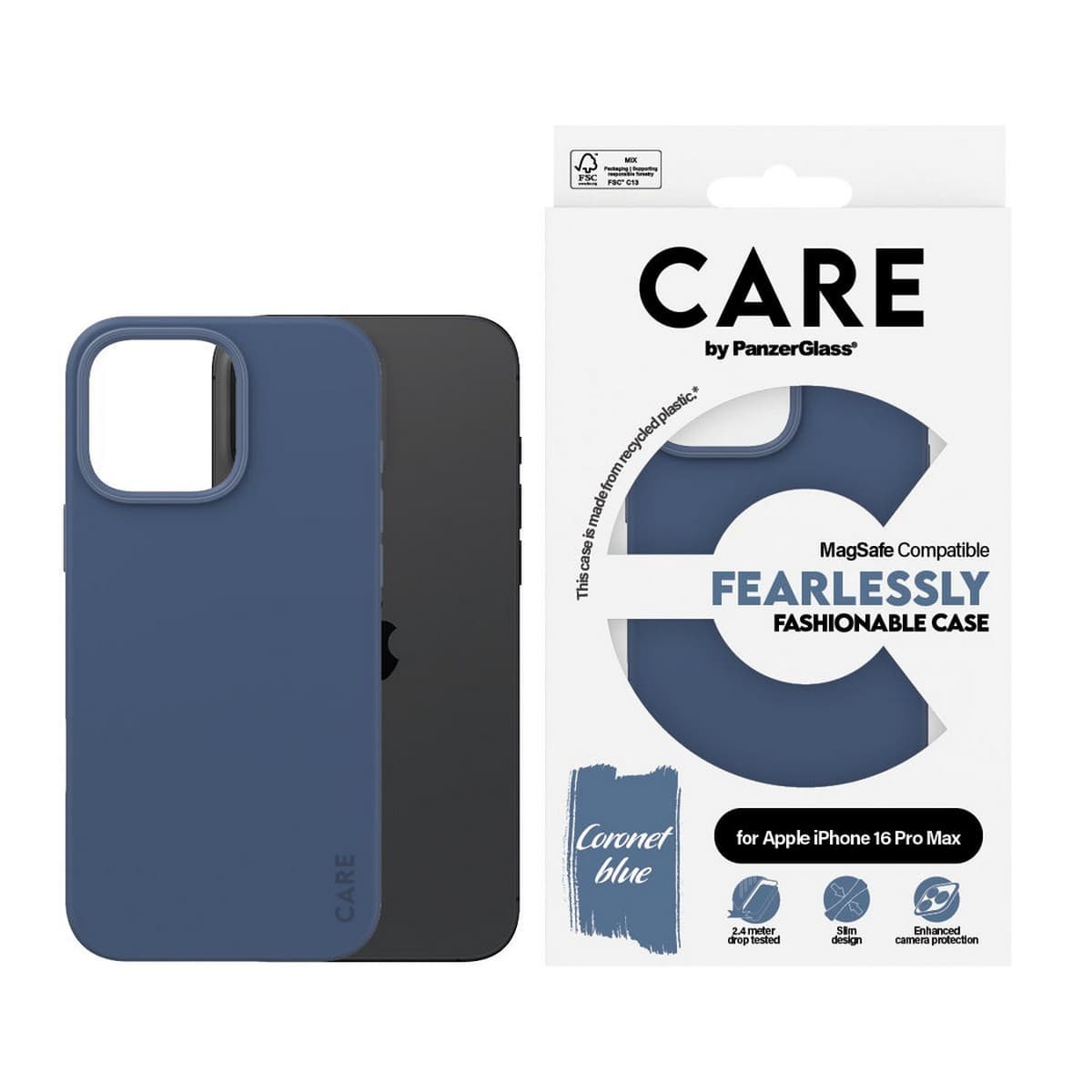PanzerGlass Blue Care Fashionable Case with MagSafe for iPhone 16 Pro Max